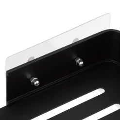 Soporte wc con adhesivo negro aluminio