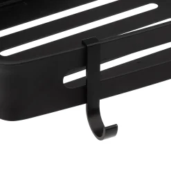 Soporte wc con adhesivo negro aluminio