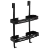 Soporte wc con 2 niveles negro de aluminio