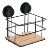Soporte wc con ventosa negro de bambú
