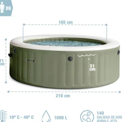 Spa hinchable olive 6 personas INTEX
