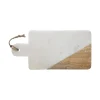 Tabla de cocina de mármol y madera 15x30cm