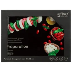 Tabla De Cocina Negra Vidrio 40x30Cm