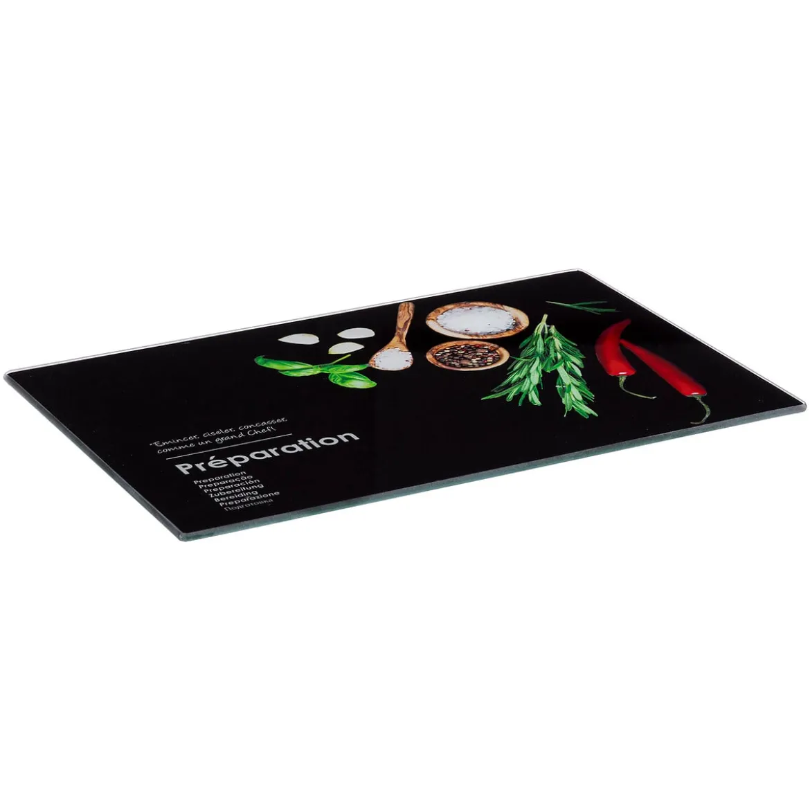 Tabla De Cocina Vidrio Negro 30x20Cm