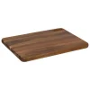 Tabla de cortar rectangular marrón de madera