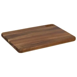 Tabla de cortar rectangular marrón de madera