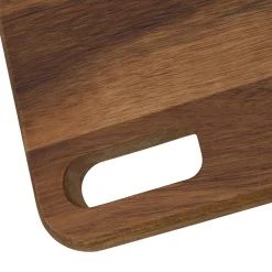 Tabla de cortar rectangular marrón de madera