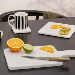 Tabla de presentación blanco de mármol 36cm