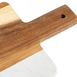 Tabla rectangular de madera de acacia y mármol