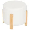 Taburete BANSA blanco con patas de bambú