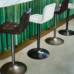 Taburete de bar DELEK ajustable beige