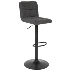 Taburete de bar DELEK ajustable gris