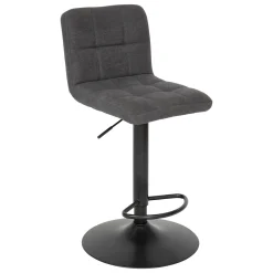 Taburete de bar DELEK ajustable gris