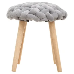Taburete De Tricot Gris 39x43Cm