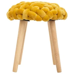 Taburete De Tricot Ocre 39x43Cm
