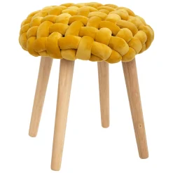 Taburete De Tricot Ocre 39x43Cm