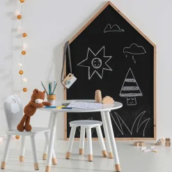 Taburete Douceur Blanco Mdf 24x26.5x24Cm
