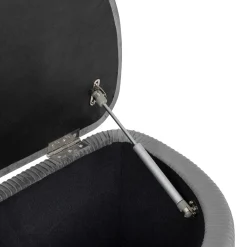 Taburete Gris Solaro Con Cofre De Almacenaje