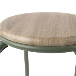 Taburete NOMAD con estructura verde