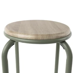 Taburete NOMAD con estructura verde