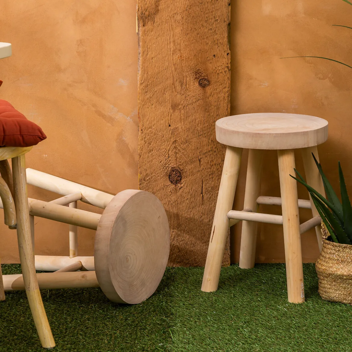 Taburete NYAR de madera 41x28x28cm
