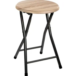 Taburete Plegable Metal+Madera