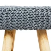 Taburete Suzette De Pino Gris 32x32x43Cm