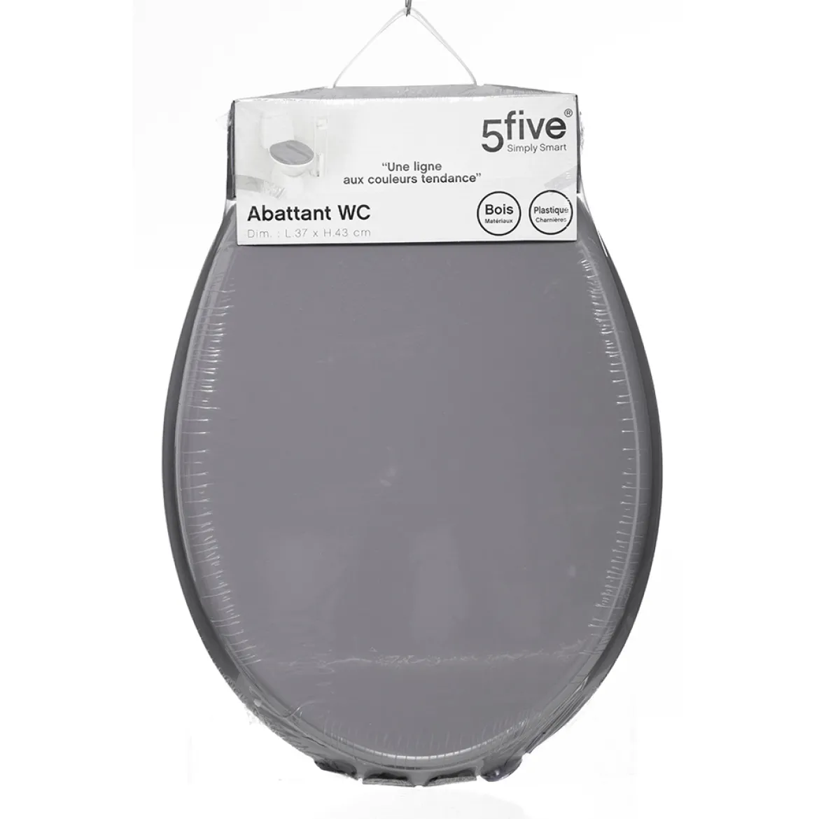 Tapa De Inodoro De Madera Luxe Gris