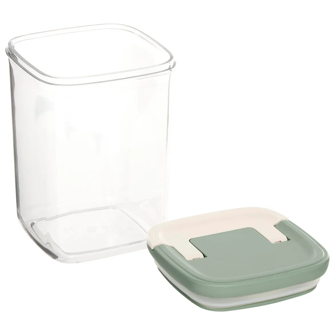 Tarro cuadrado LOCK verde 1.1L