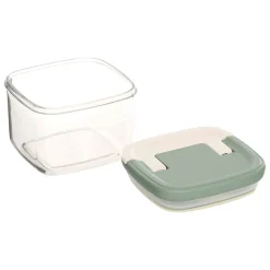Tarro cuadrado LOCK verde 450ml