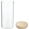 Tarro de vidrio hermético c/tapa de madera 1.3l