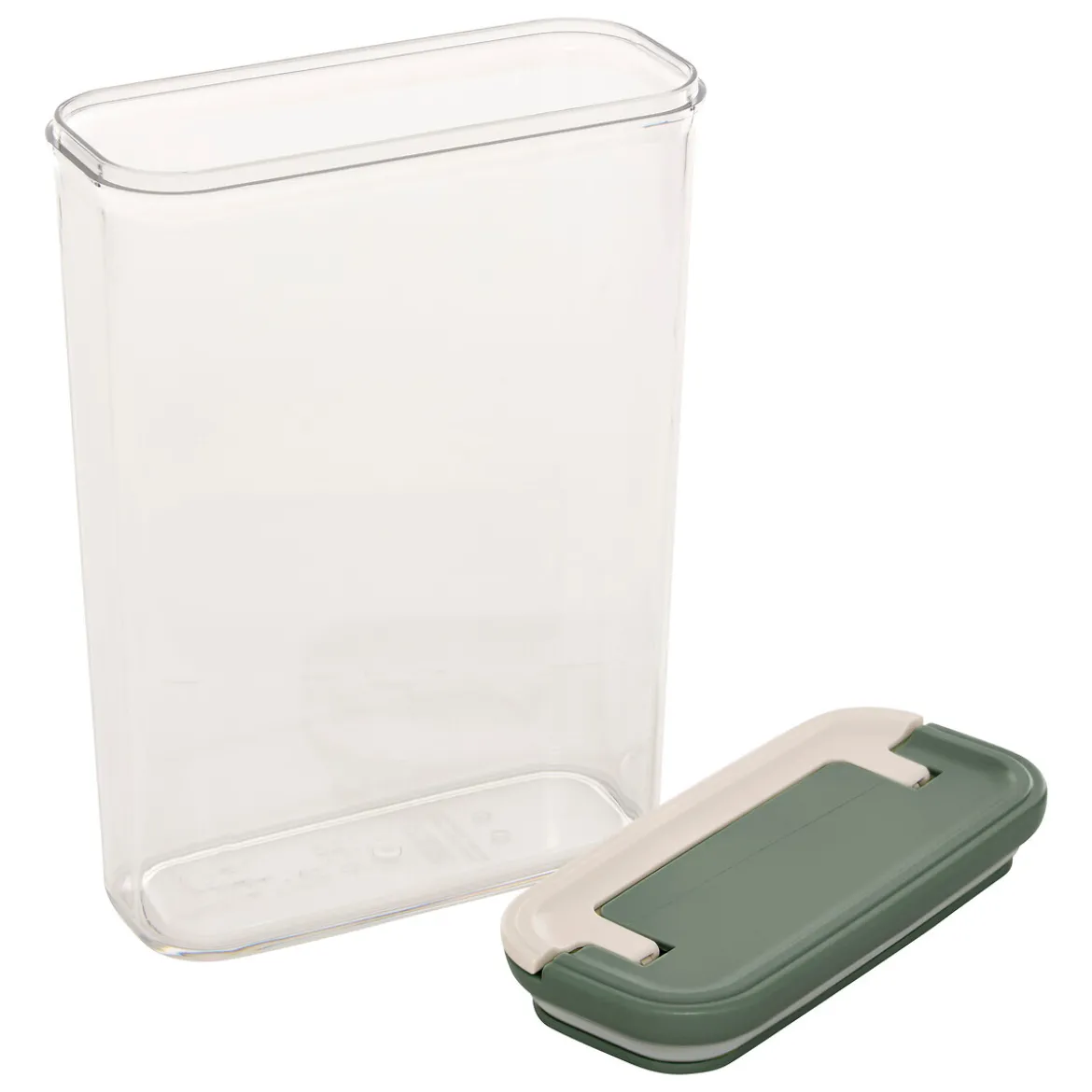 Tarro rectangular LOCK verde 2L