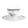 Taza con platillo FLORA verde