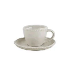 Taza con platillo PEARL beige 18cl