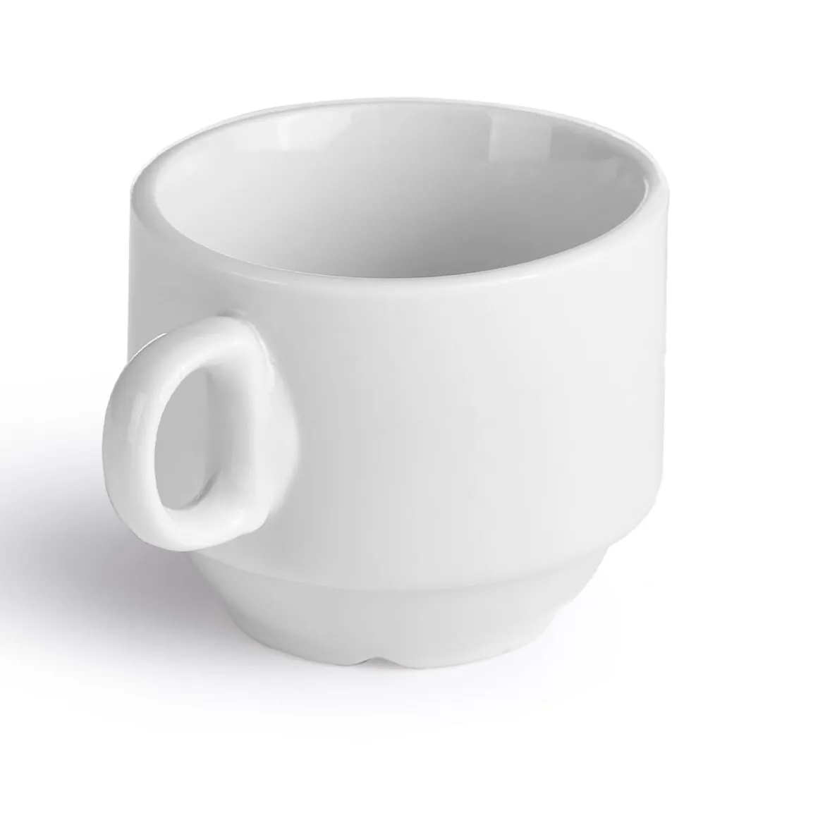 Taza de café apilable de porcelana blanca 9cl