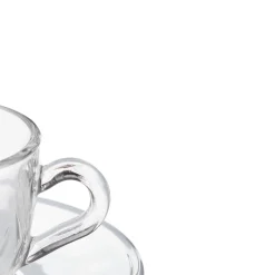 Taza de café con platillo de vidrio 85ml