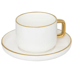 Taza De Café C/Plato Arya Blanco De Cerámica 25cl