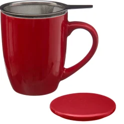 Taza De Cerámica Roja + Infusor 32Cl