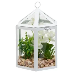 Terrario con plantas artificiales 23cm