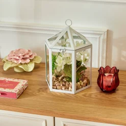 Terrario con plantas artificiales 23cm