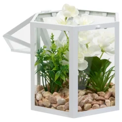 Terrario con plantas artificiales 23cm
