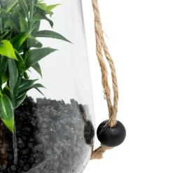 Terrario de vidrio con plantas artificiales NALY