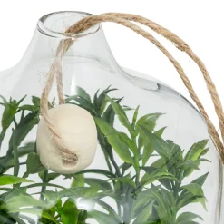 Terrario de vidrio con plantas artificiales NALY