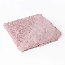 Toalla de baño con capucha rosa estrellas 100x10