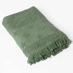Toalla de baño verde con estrellas 70x140cm