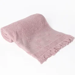 Toalla de mano rosa con estrellas 50x90cm