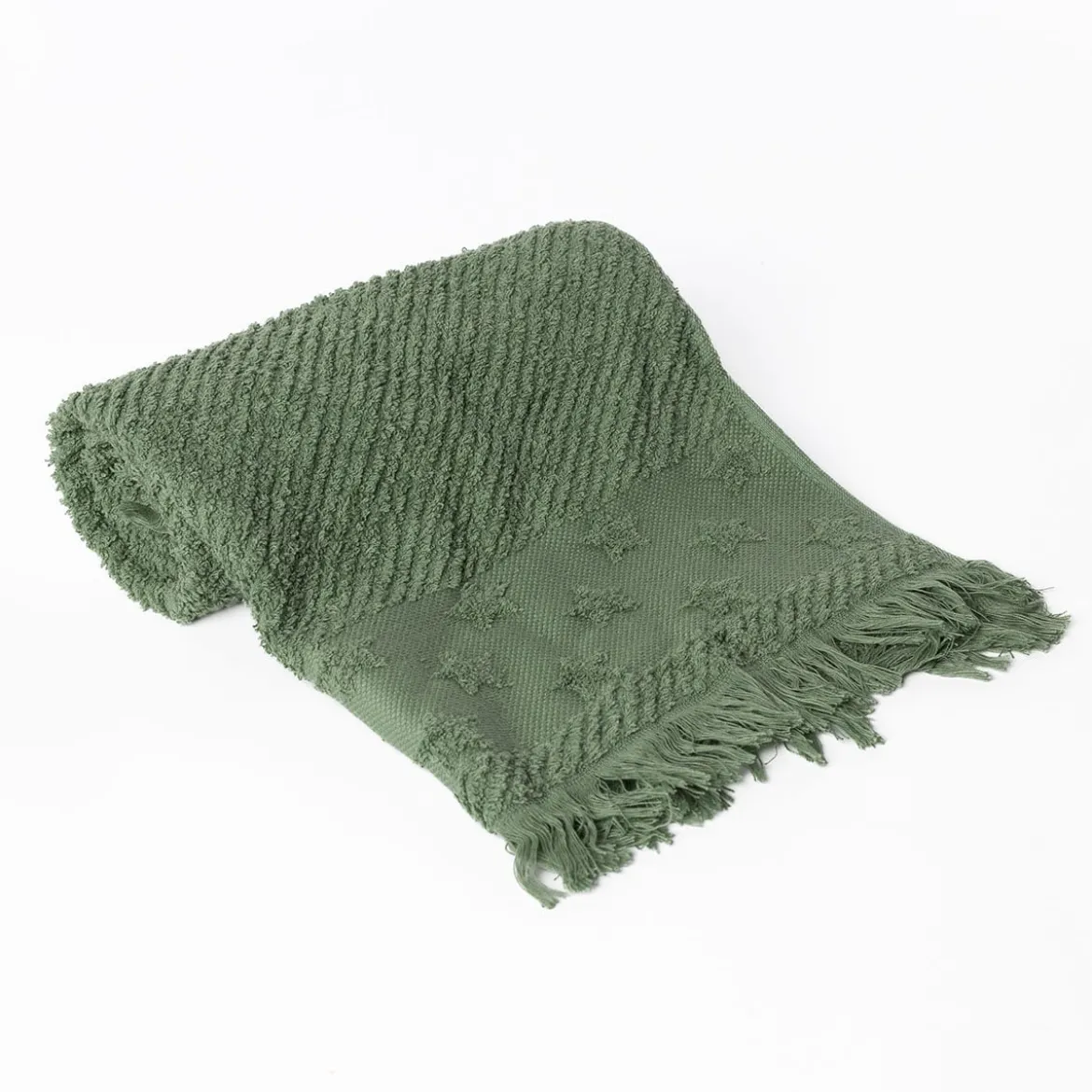 Toalla de mano verde con estrellas 50x90cm