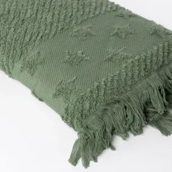 Toalla de mano verde con estrellas 50x90cm