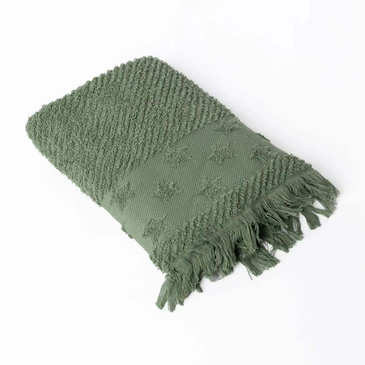 Toalla de mano verde con estrellas 50x90cm