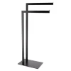 Toallero WC Negro De Metal Con 2 Barras